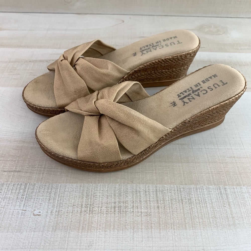 Tuscany Bronze Wedge Sandals